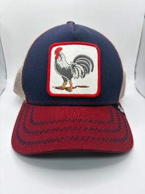 Goorin Bros The Farm The C**k Black Trucker Hat Navy All American Rooster Cap
